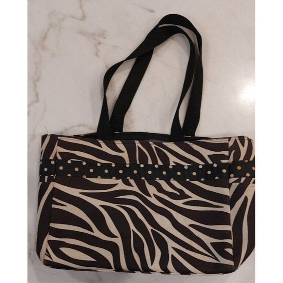 Large Lightweight Zebra Print Multipurpose Tote Shopper Beach Travel Diaper Bag - Picture 3 of 9